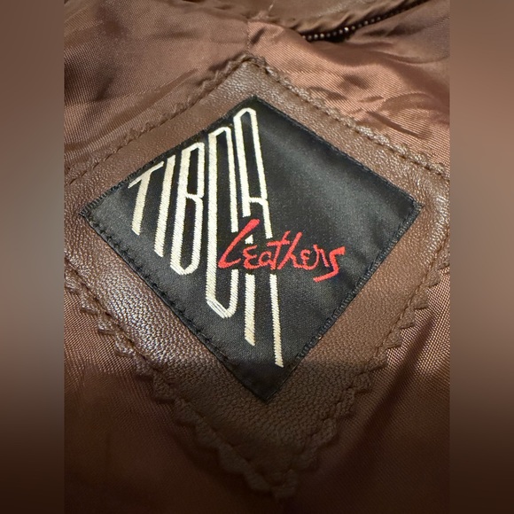 Tibor Leather Brown Trench Coat - Picture 4 of 7